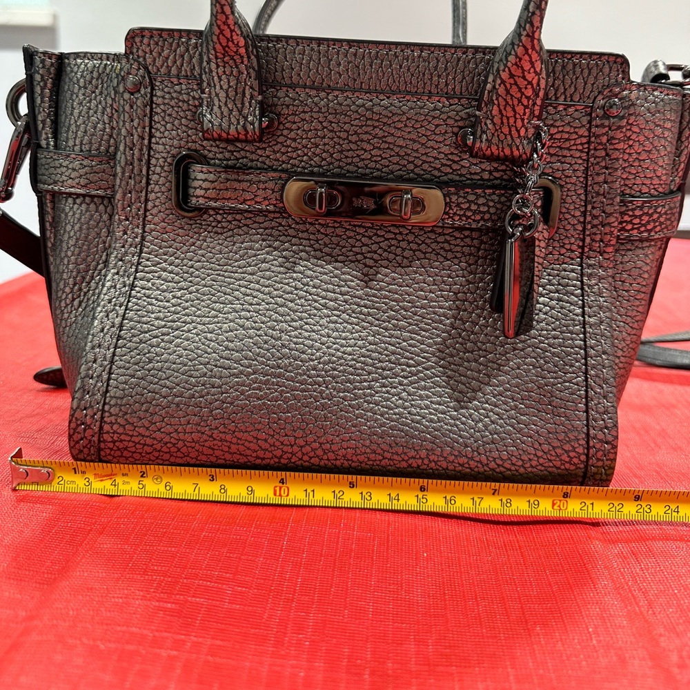 Rare Used gunmetal coach handbag